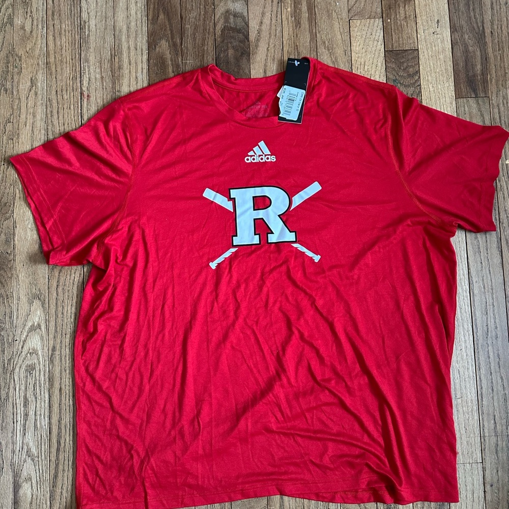 Rutgers Adidas Men's Baseball Red Graphic T-Shirt